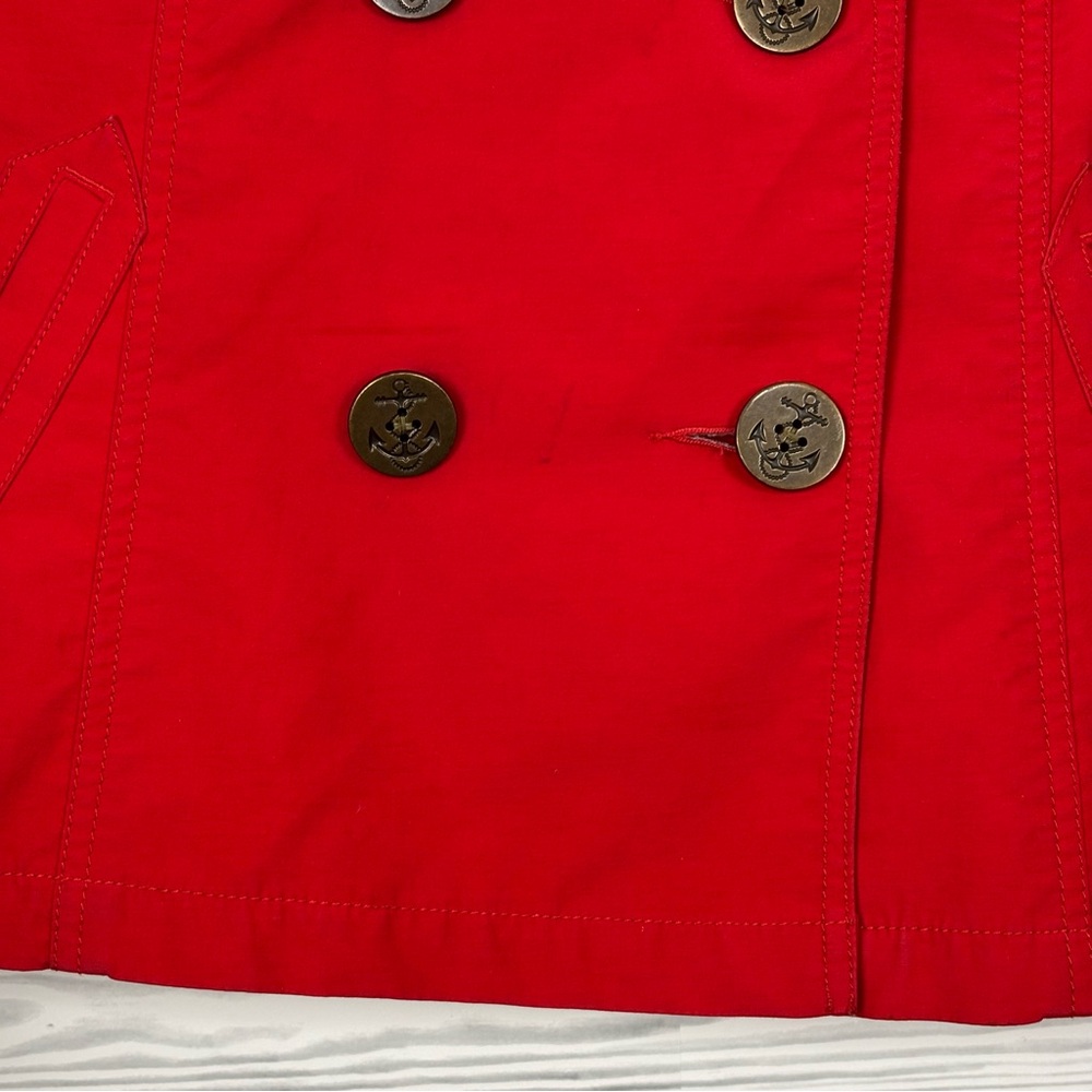 Lands’ End Canvas Red Double Breasted Button Down Jacket Size Medium - Picture 3 of 11